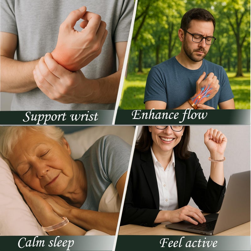 Touchstone Copper Bracelets | Gift for Men Women |Adjustable 100% Pure Solid Real Magnetic Jewelry | Handmade Bracelet Set Combo | Rope Braided Tibetan Bangles. Set of 3 Different Designs - Image 2